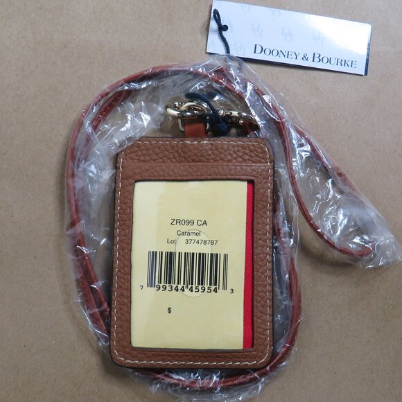 Dooney & Bourke Pebble Grain ID Lanyard (Caramel) - Picture 2 of 3